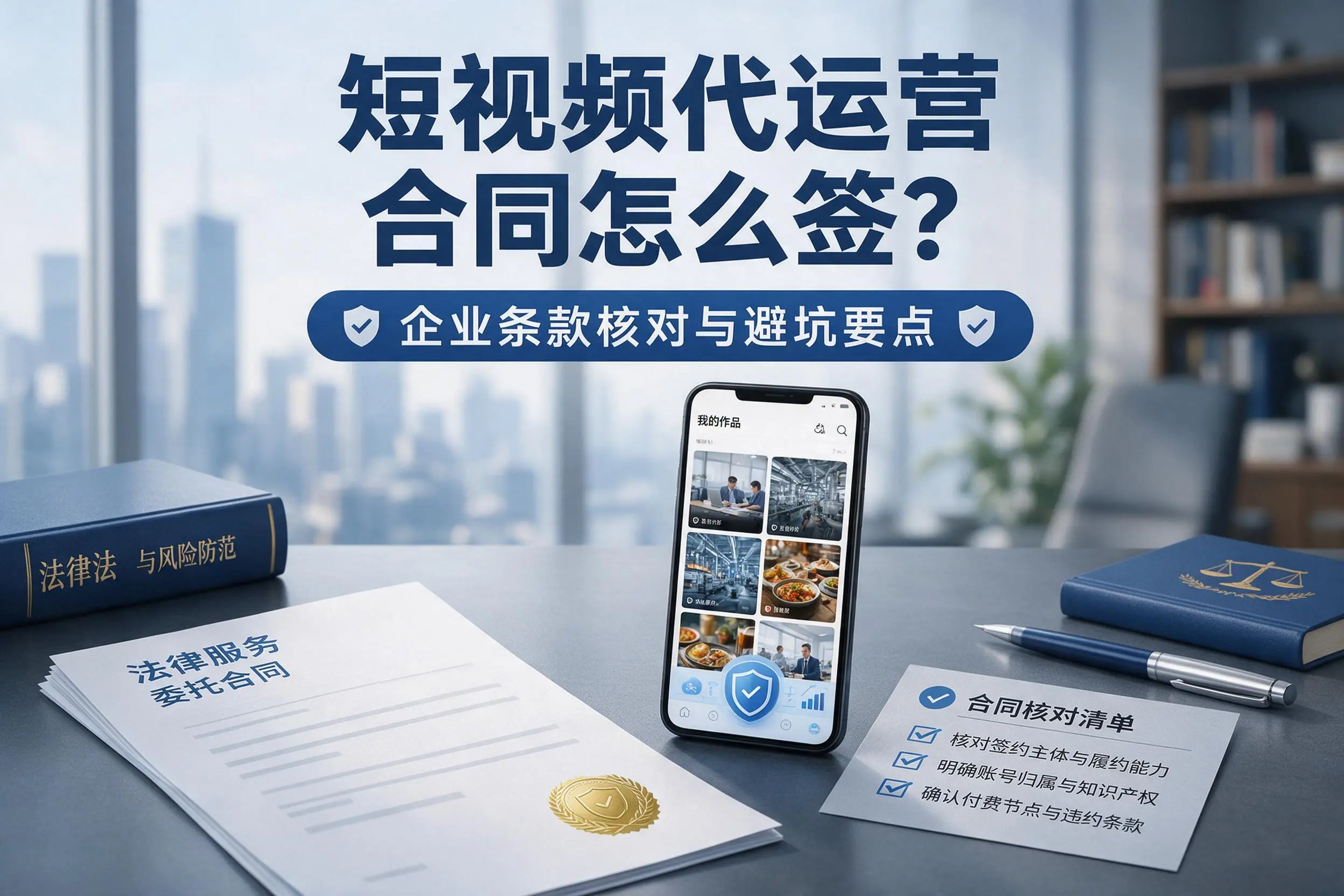 短视频代运营合同怎么签？陕西企业条款核对与避坑要点