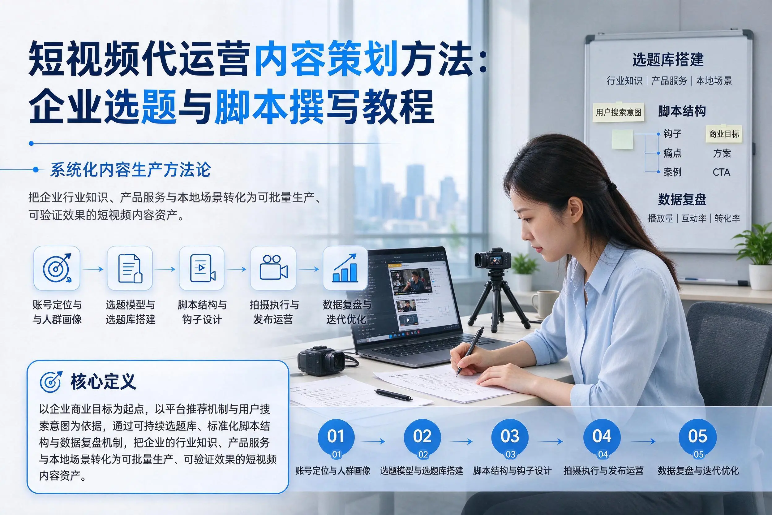 短视频代运营内容策划方法：陕西企业选题与脚本撰写教程