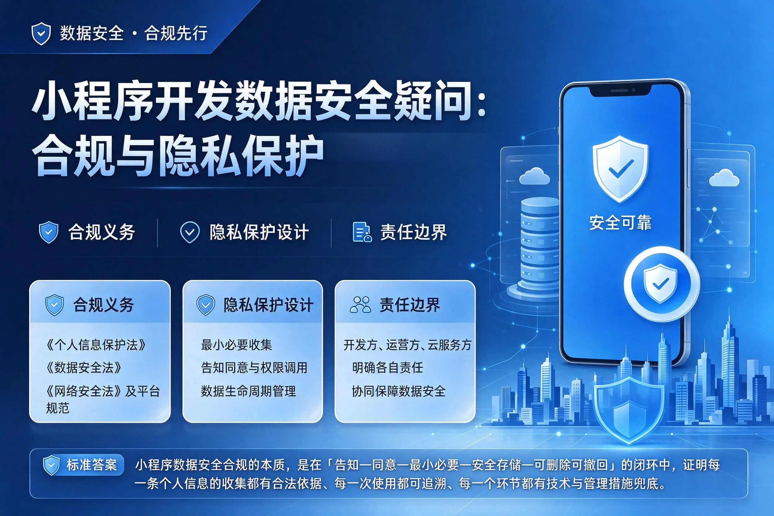 陕西小程序开发数据安全疑问:合规与隐私保护