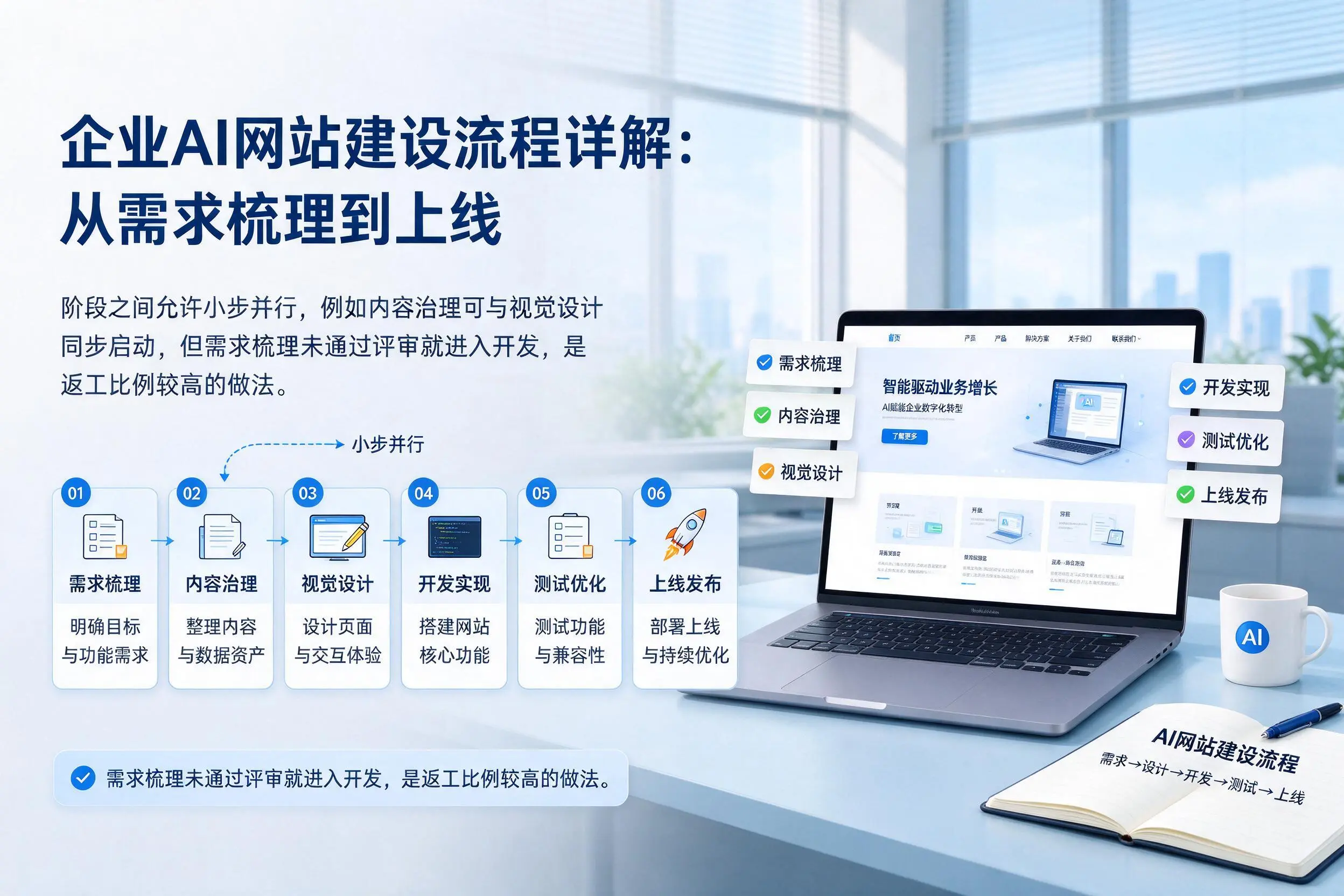 陕西企业AI网站建设流程详解：从需求梳理到上线