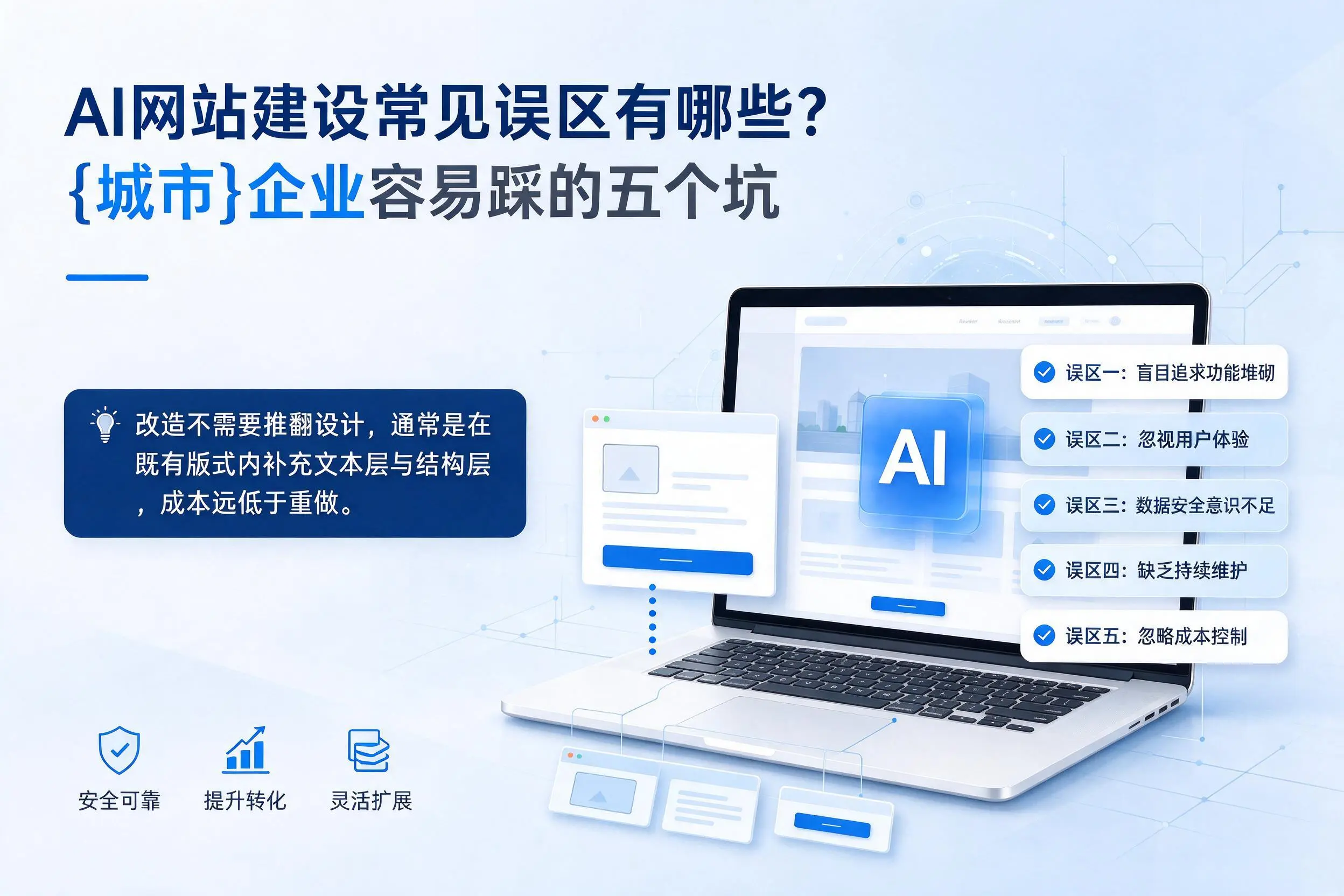 AI网站建设常见误区有哪些？陕西企业容易踩的五个坑