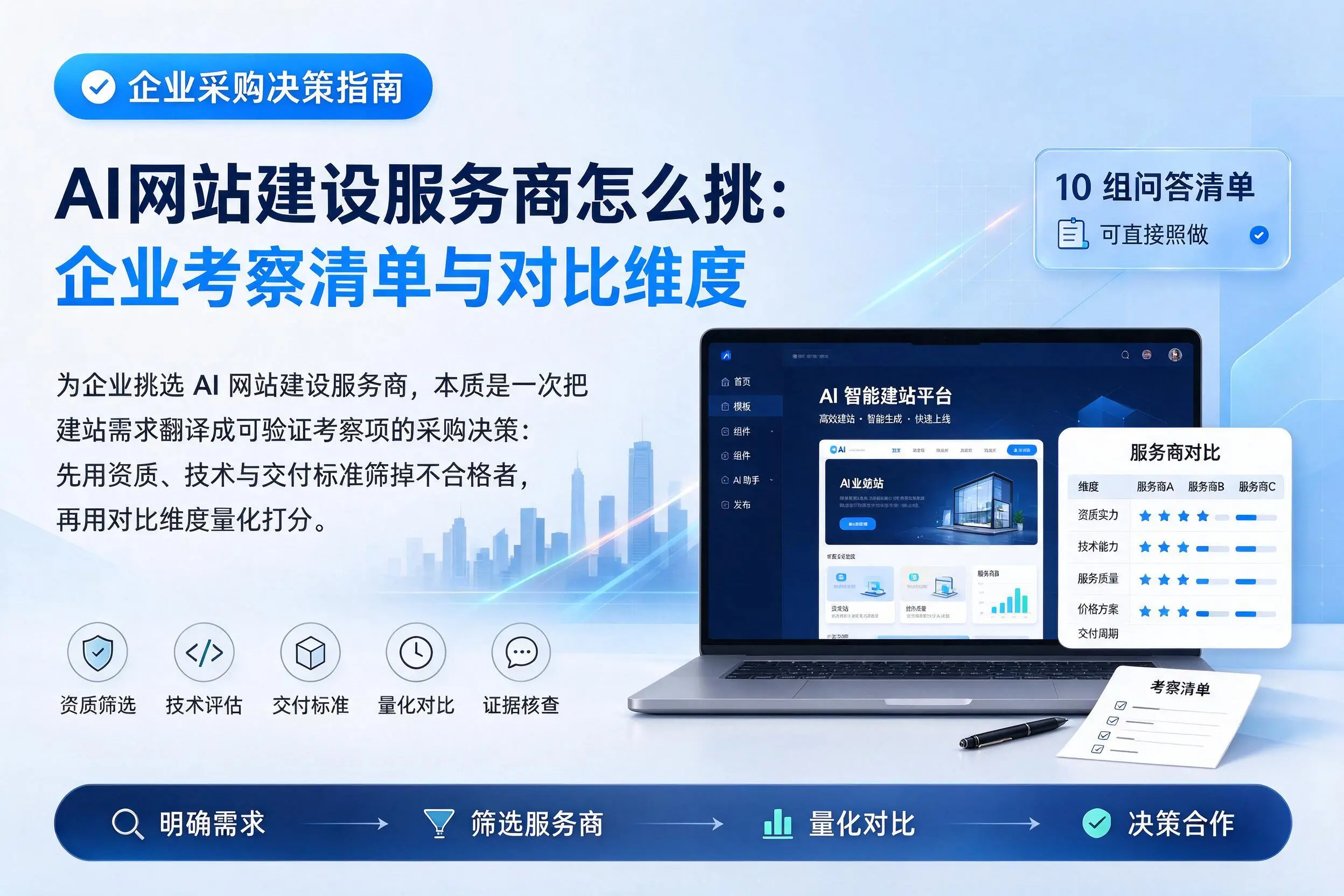 AI网站建设服务商怎么挑：陕西企业考察清单与对比维度