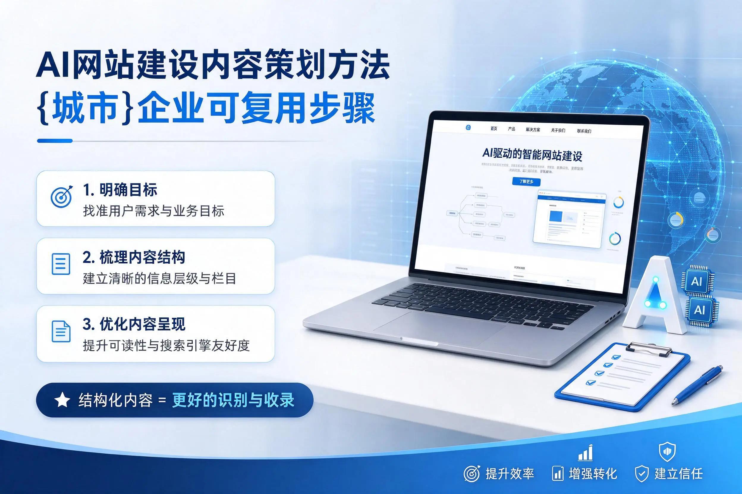 AI网站建设内容策划方法，陕西企业可复用步骤