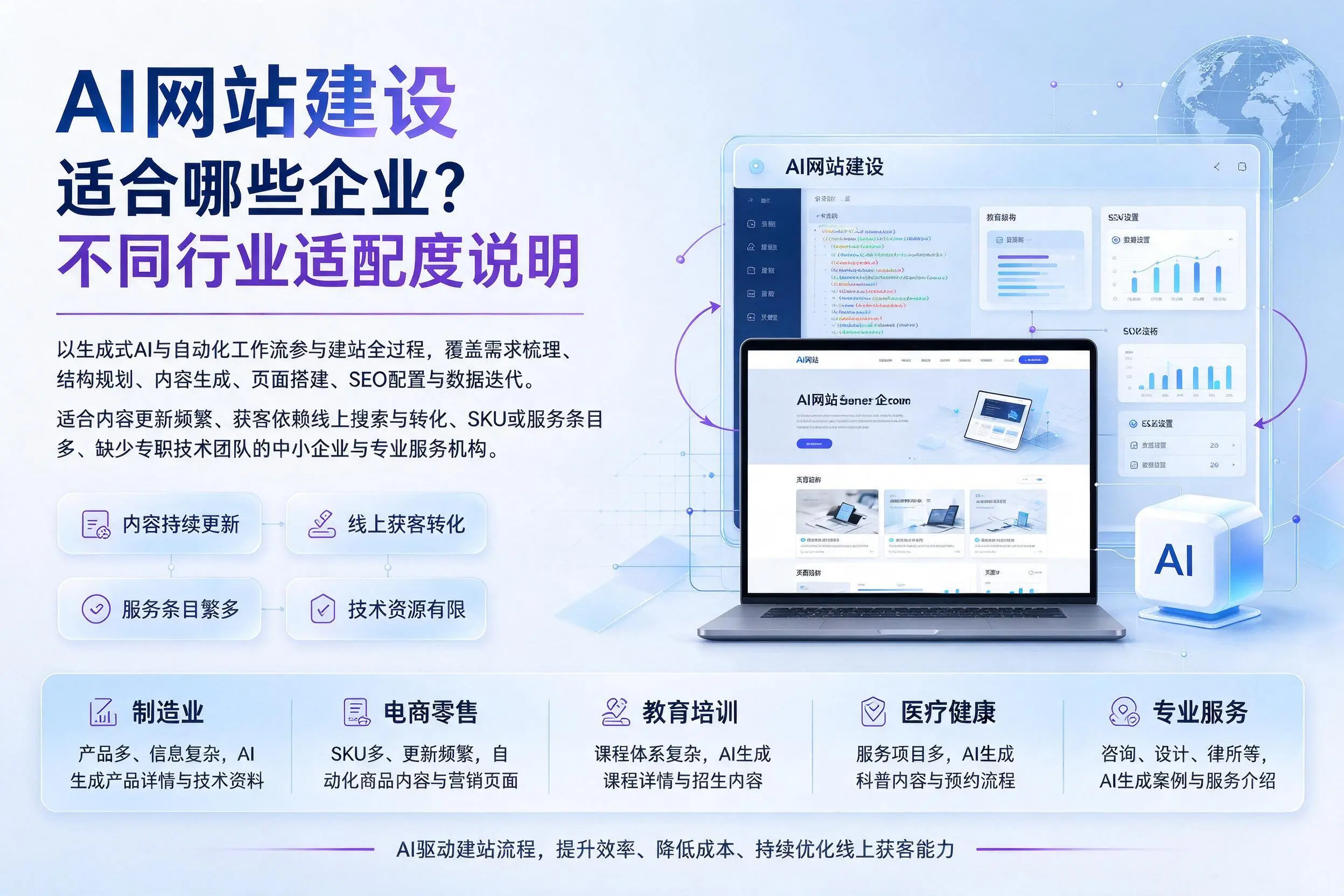 AI网站建设适合哪些企业?陕西不同行业适配度说明