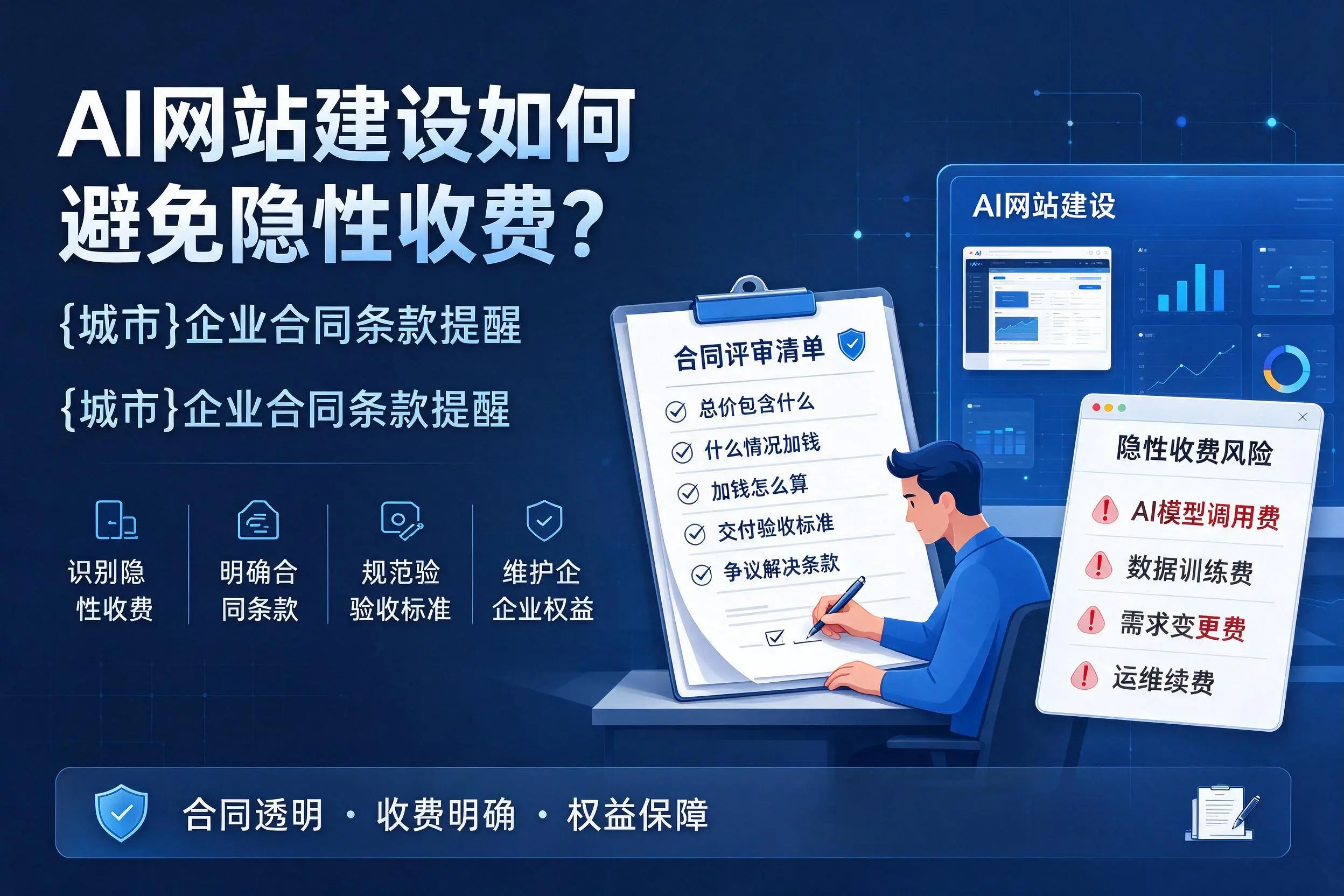 AI网站建设如何避免隐性收费？陕西企业合同条款提醒